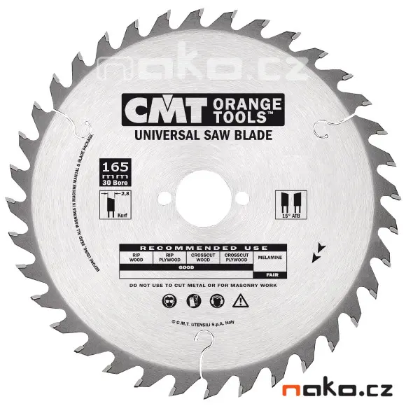 CMT C29116524M kotouč pilový vidiový 165x2,6x30mm Z24 15°