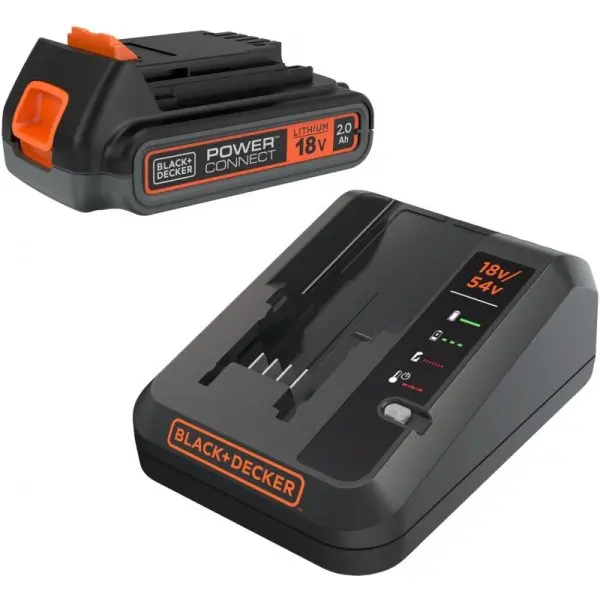 BLACK+DECKER - Sada 2A nabíječky a 1x aku 18 V Li-Ion 2,0 Ah BDC2A20-QW