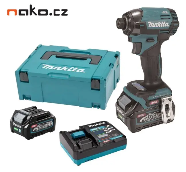 Makita - 40V AKU rázový šroubovák, 2x aku Li-ion XGT 2,5 Ah, nabíječka TD002GD201