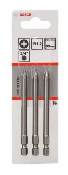 Bosch - Sada bitů PH2, délka 89 mm, 3 ks 2607001535