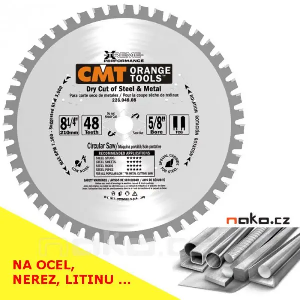 CMT Orange Tools CMT XTreme Pilový kotouč na nerez ocel - D190x1,8 d30 Z48 HW C22654807M