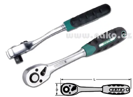 Ráčna 1/4" HONITON 36 zubů s gumovou rukojetí (H9723)