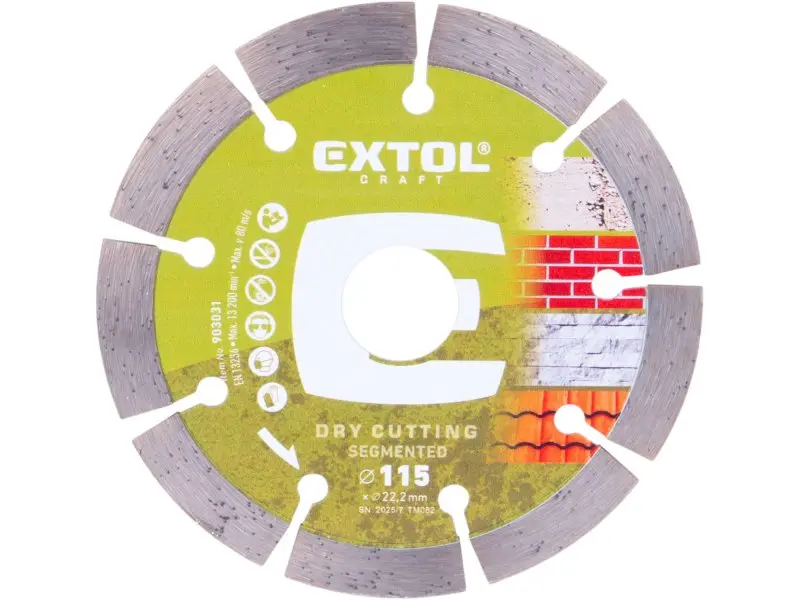 EXTOL CRAFT 903031 kotouč diamantový 115x22,2x1,8mm segmentový - suché řezání