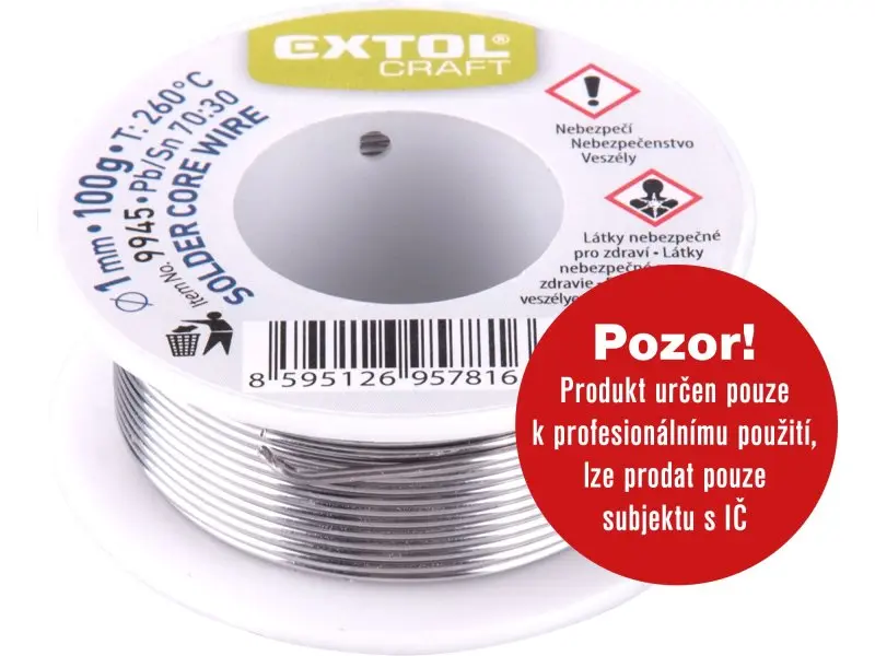 Extol cín pájecí, Ř1mm, 100g, EXTOL CRAFT; 9945