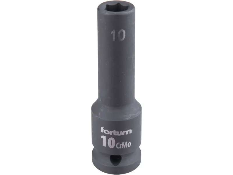 FORTUM 4703210 hlavice 1/2" nástrčná 10mm úderová průmyslová 78mm prodloužená CrMoV