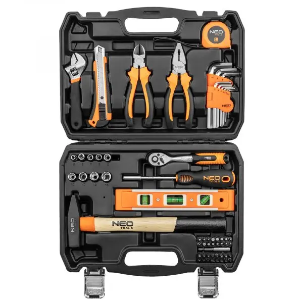 NEO TOOLS 10-200 sada nářadí a gola hlavic v kufříku, 60 dílů