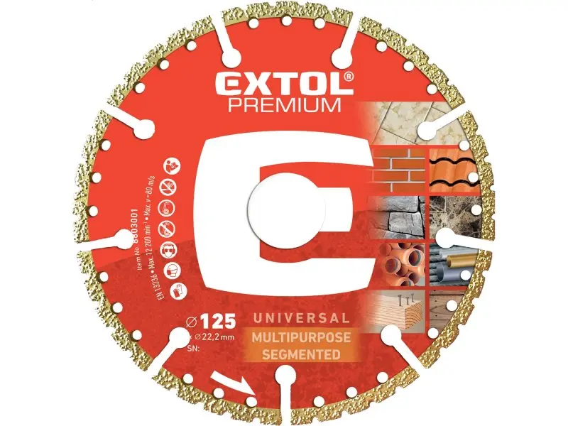 EXTOL PREMIUM 8803001 kotouč řezný diamantový MULTI 125x2,4x22,2mm univerzální