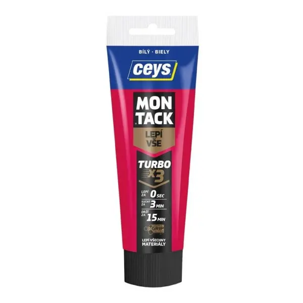 CEYS Montack TURBO x3 bílá, vysokopevnostní montážní lepidlo 125ml