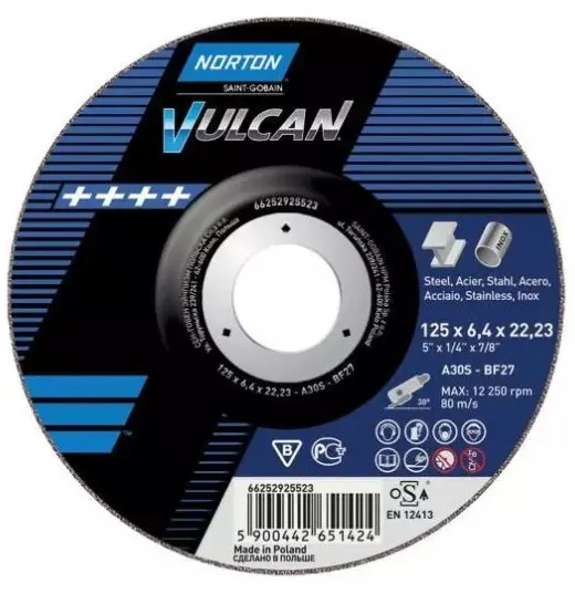 Norton VULCAN 150x6,4mm A30S-BF27 brusný kotouč na nerez a ocel 66252925525