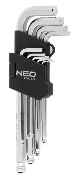 NEO TOOLS sada imbus klíčů s kuličkou 1,5-10, 9 dílů, 09-525
