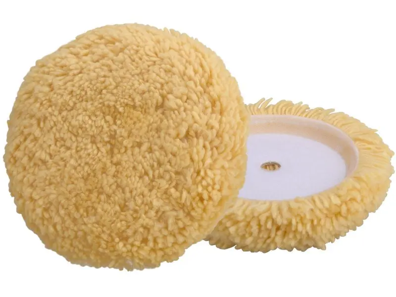 EXTOL PREMIUM Kotouč leštící vlněný, žlutý, T180, ⌀190mm, 1ply vlna 50/50, suchý zip ⌀150mm 8804570