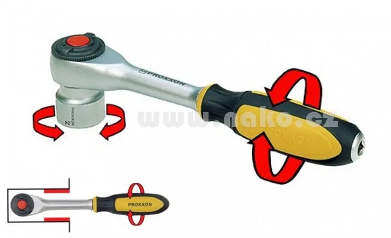 PROXXON 23082 ráčna přepínací 1/4" rotační rukojeť