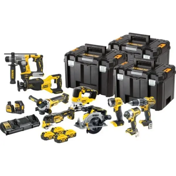 DeWALT - 18dílná sada AKU nářadí, baterií a nabíječky DCK1012P4T