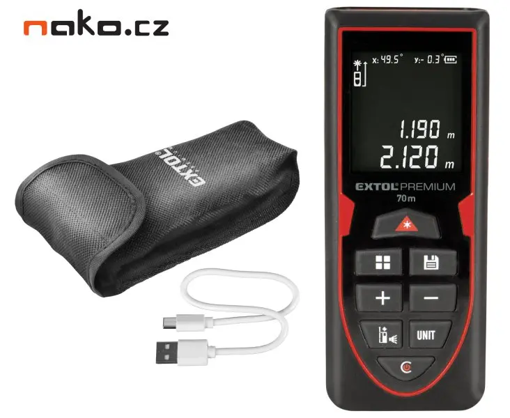 EXTOL PREMIUM 8820047 metr laserový 70M (zelený) LiIon 3,7V 800mAh