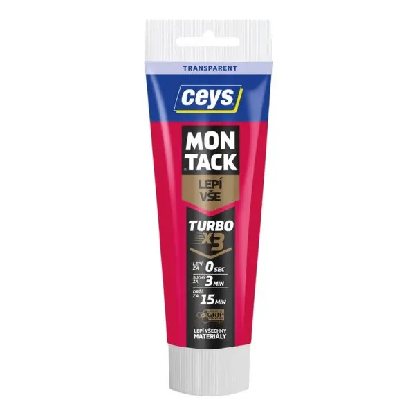 CEYS Montack TURBO x3 transparent, vysokopevnostní montážní lepidlo 125ml