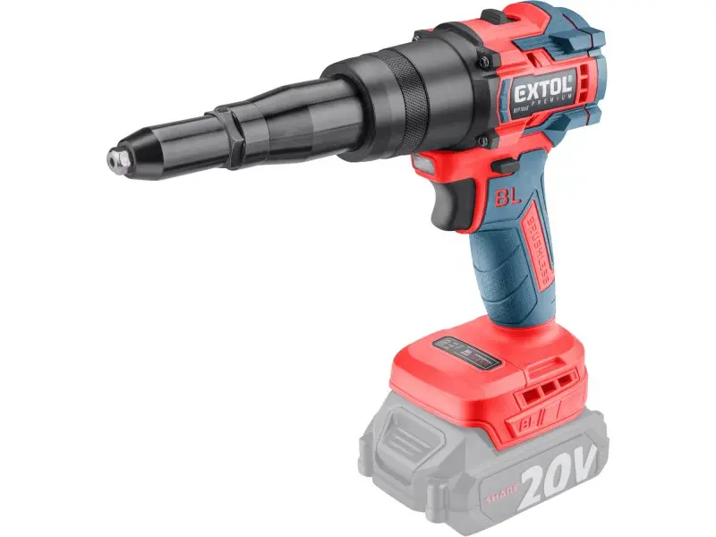 EXTOL PREMIUM 8891869 pistole nýtovací aku SHARE20V, BRUSHLESS bez aku