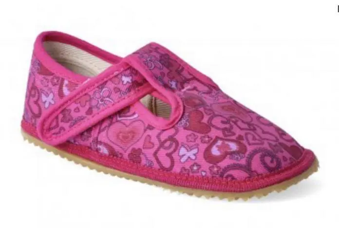 Dívčí barefoot papuče BF 060010/W HEARTS, Beda růžová 24 dívky