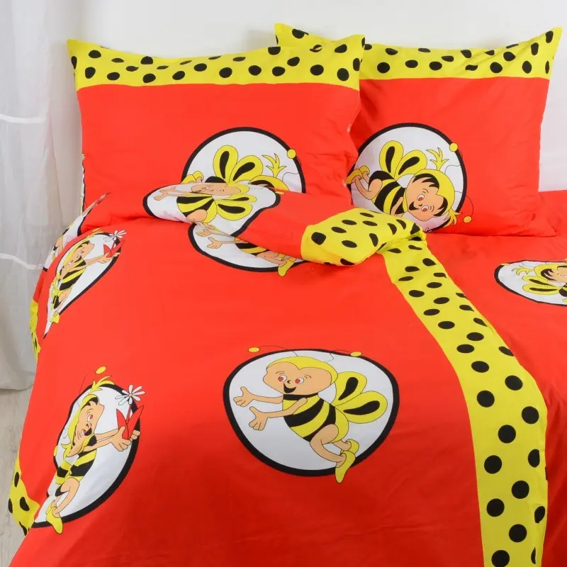 Povlečení bavlněné dětské Včelky červené TiaHome - Detský set 130x90cm + 65x45cm