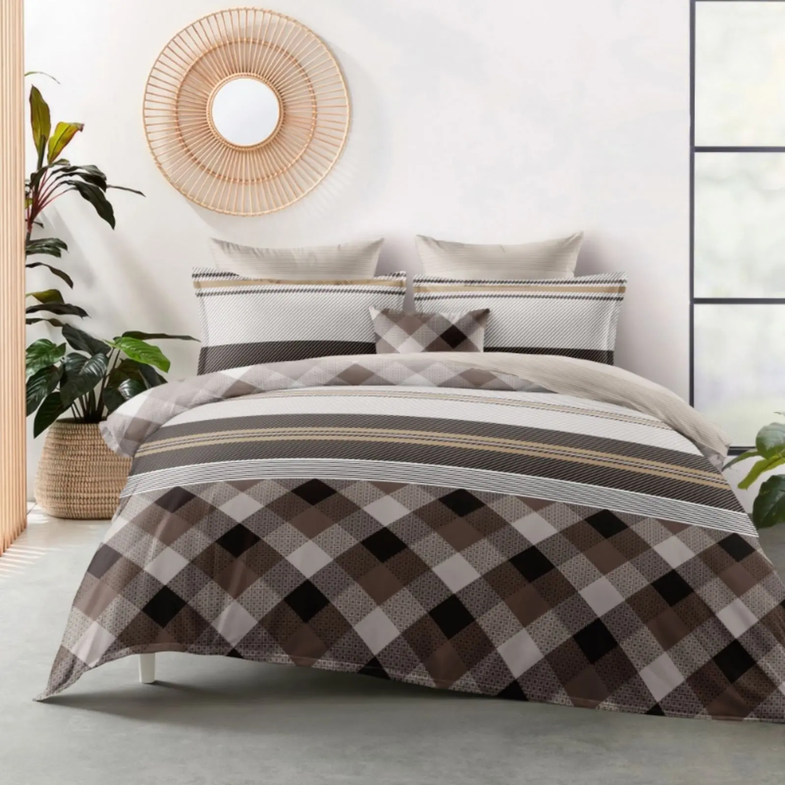 3 dílné Flanelové Povlečení polycotton Aron 200x140cm + 90x70 cm TiaHome