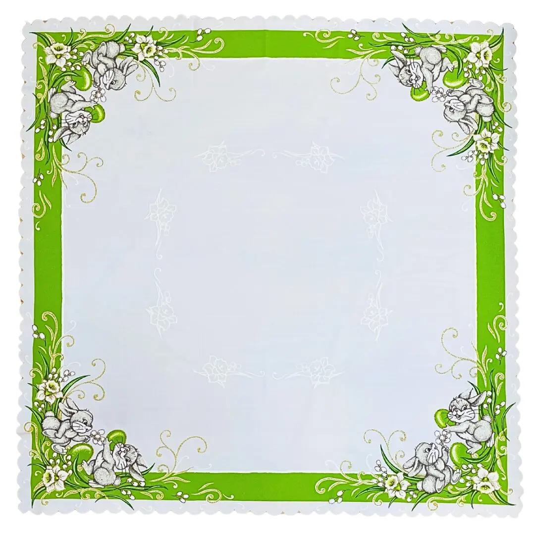 Velikonoční ubrus Zajíčci zelený 90x90cm TiaHome