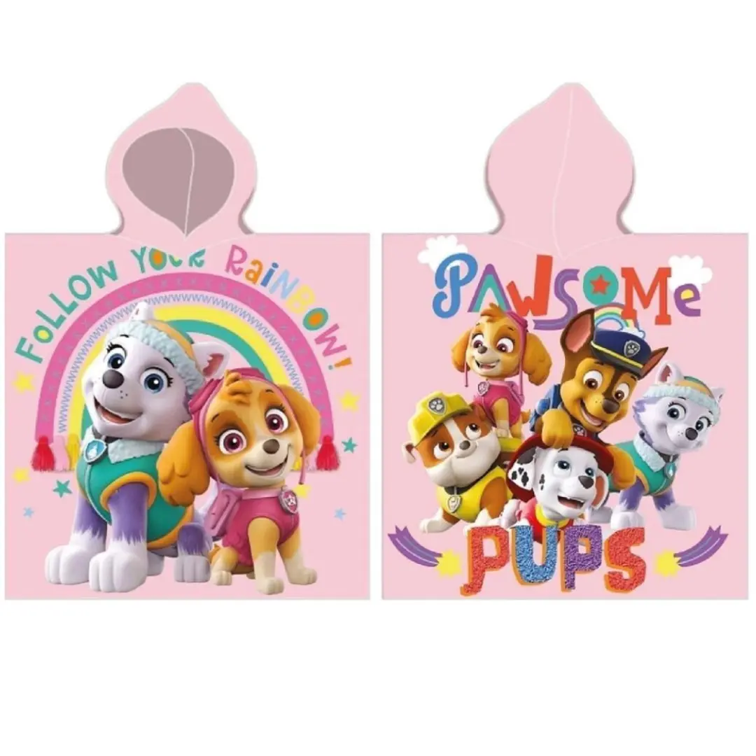 Dětské pončo PAW PATROL růžový 55x110cm Setino