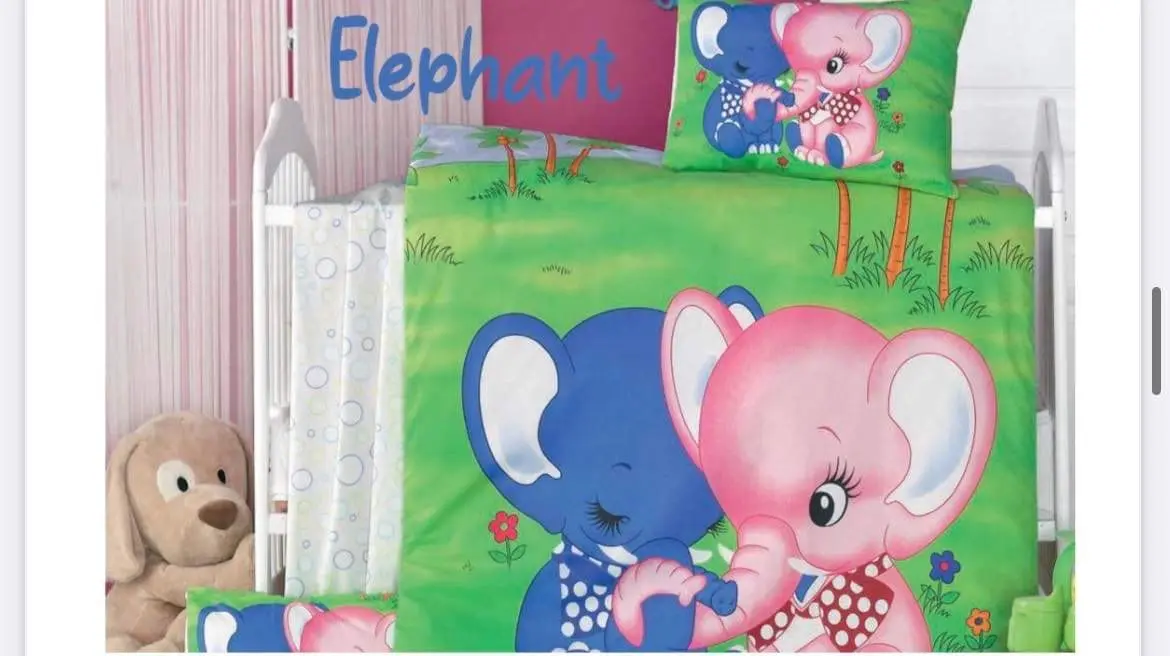 Povlečení bavlněné dětské Elephant 130x90cm+45x65cm TiaHome