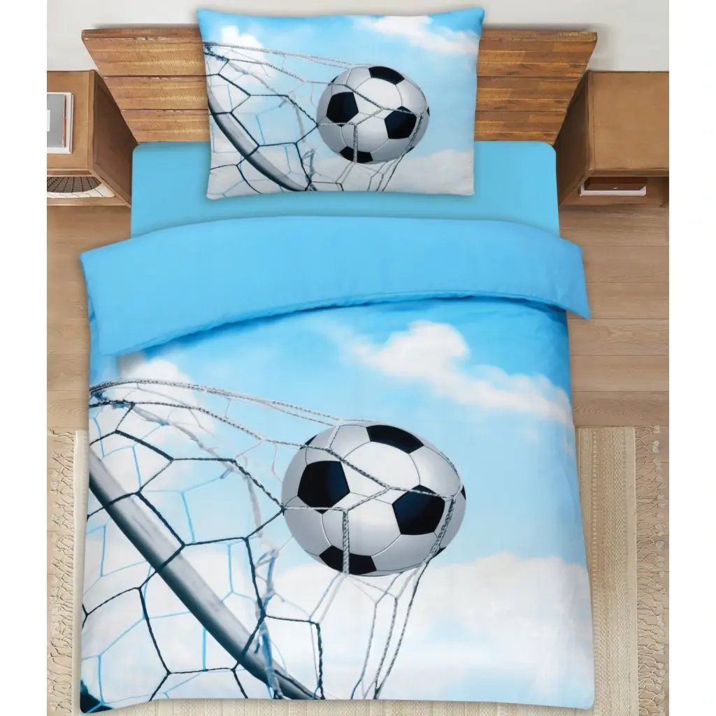 3D povlečení Polycotton Fotbalový míč 200x140cm+90x70cm TiaHome