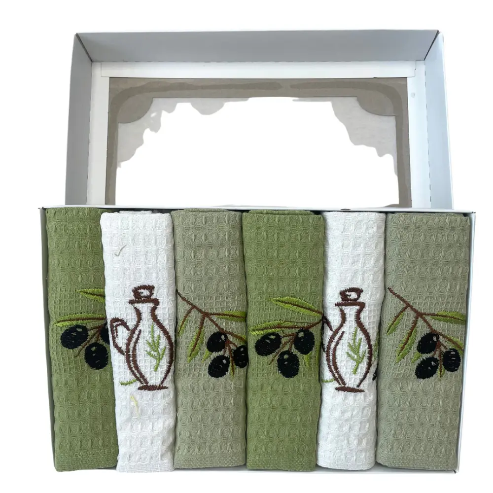 Utěrky na nádobí vaflové Olive 6ks 40x60cm TiaHome