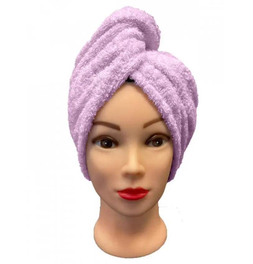 Rychleschnoucí froté Turban na vlasy fialový TiaHome