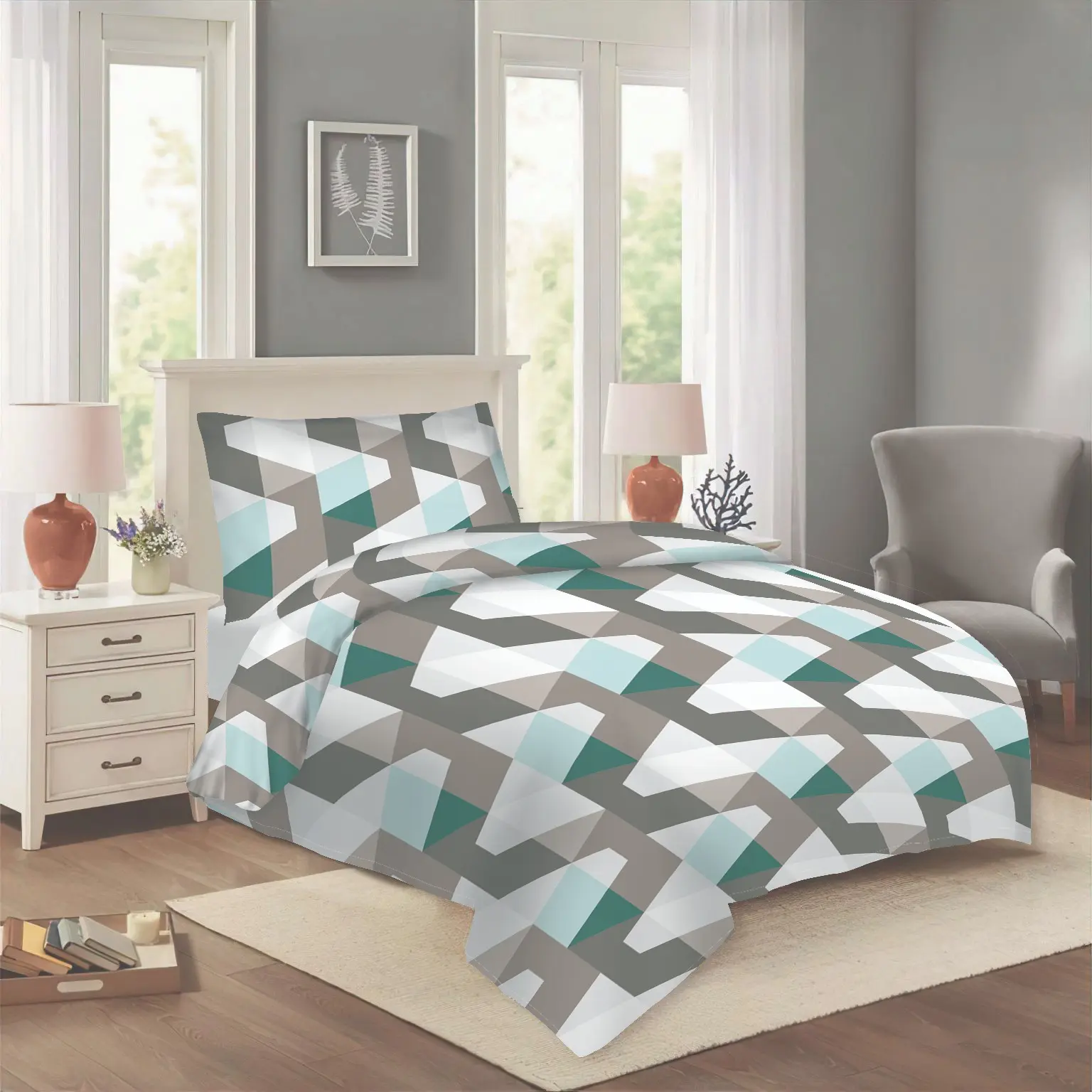 Povlečení bavlněné Leopold 200x140cm+90x70cm TiaHome