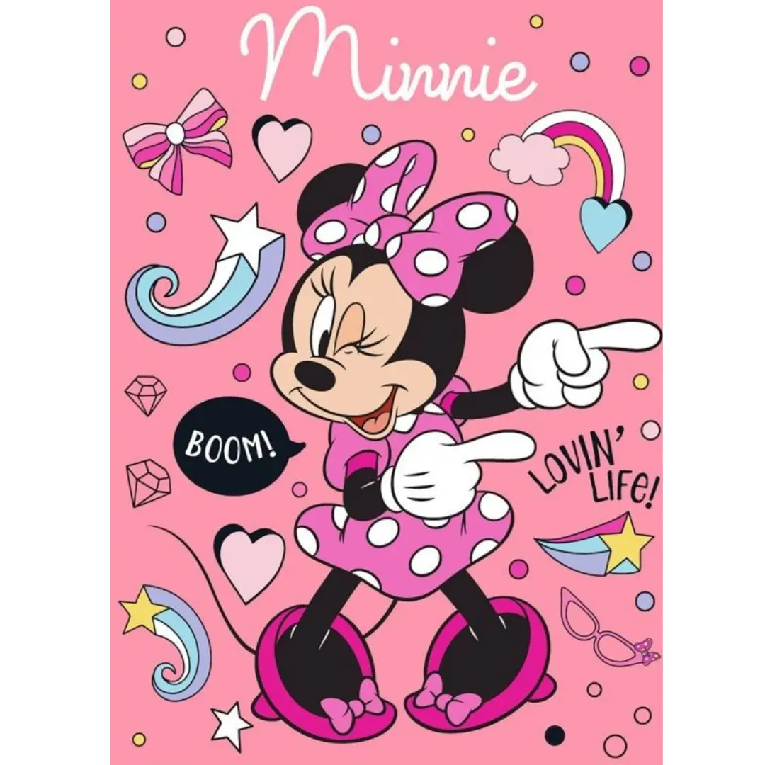 Deka dětská Minnie růžová flecee  140x100cm Faro