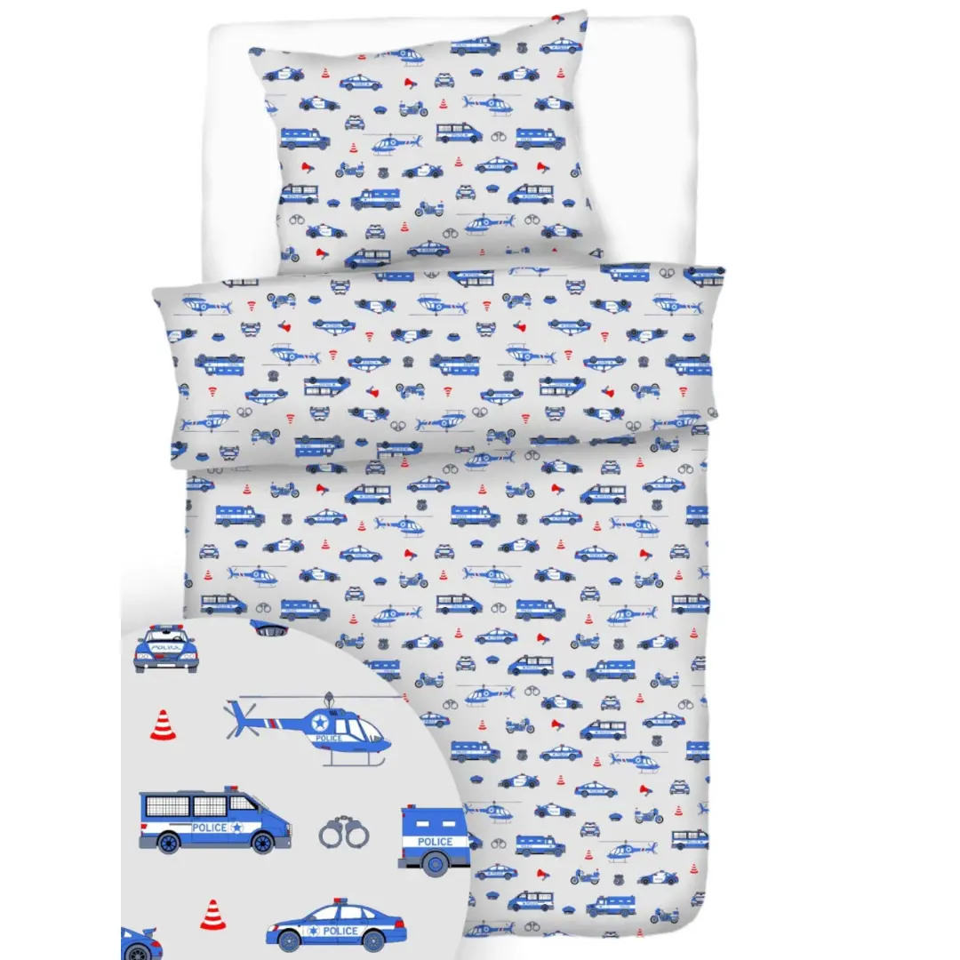 Povlečení bavlněné dětské Policie TiaHome - Detský set 130x90cm + 65x45cm