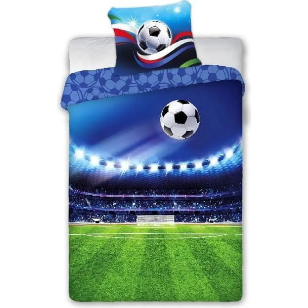 Povlečení bavlněné Deluxe 3D Fotbal gól 200x140cm+90x70cm Faro