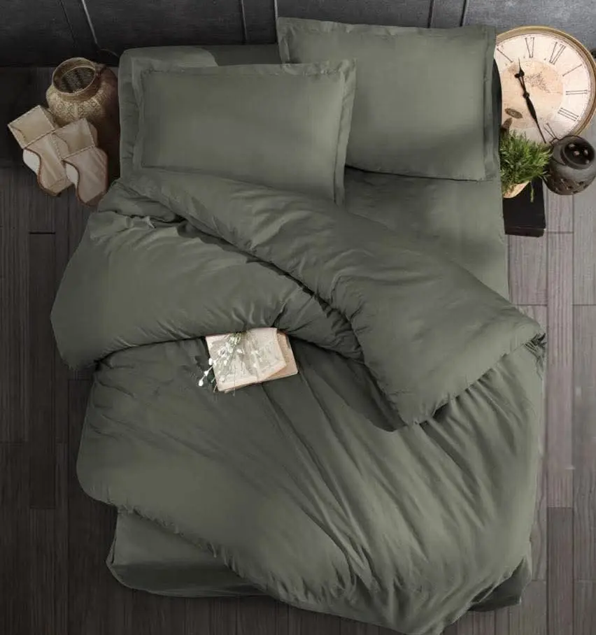 Povlečení bavlněný satén exclusive Modern zelené 200x140cm+90x70cm TiaHome