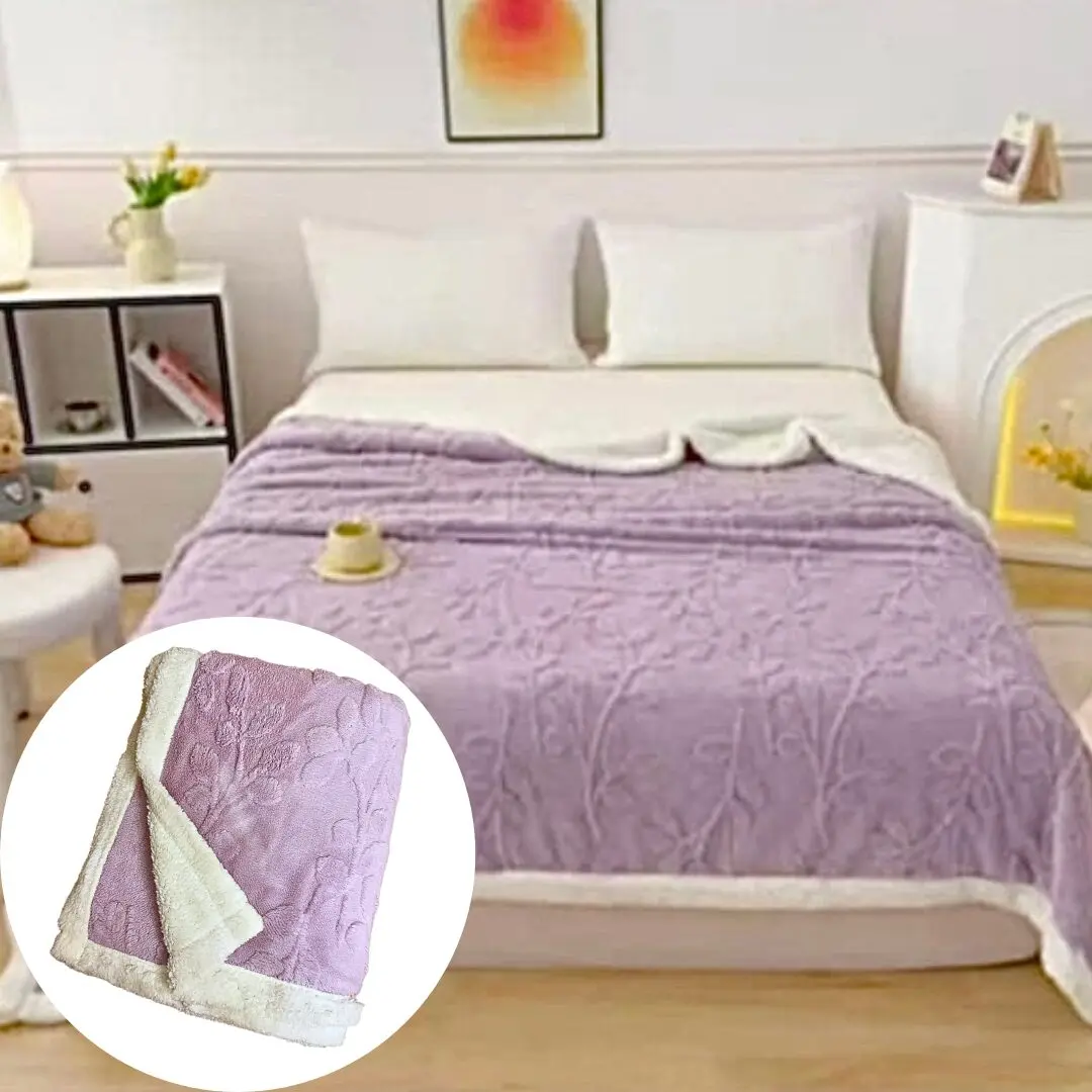 Deka luxury beránková z mikroplyše fialová 200x230cm TiaHome