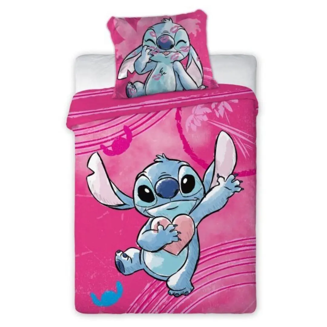 Povleceni Disney Lilo and Stitch růžové do postýlky 135x100cm+40x60cm Faro