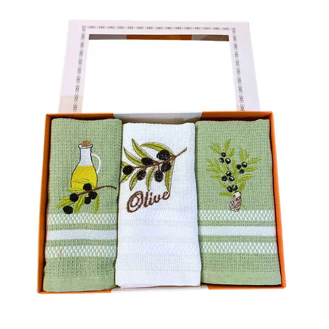 Utěrky na nádobí vaflové Olive 3ks 40x60cm TiaHome