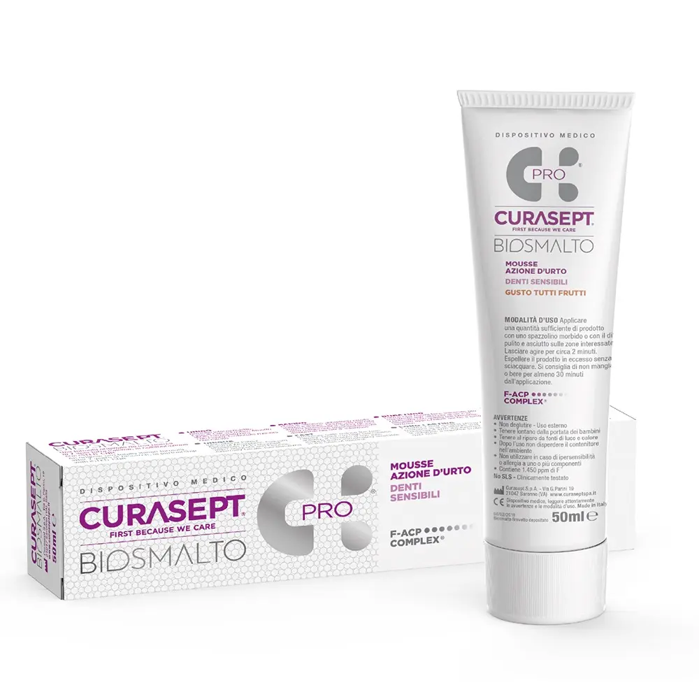 Curasept Biosmalto Mousse Sensitive Teeth zubní krém na citlivé zuby, 50ml