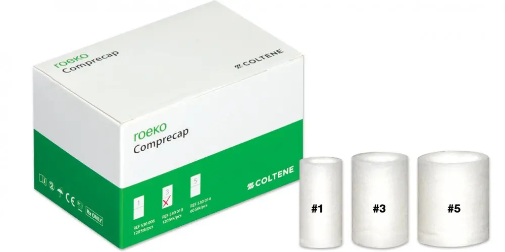 Roeko Comprecap kompresní vatové kalíšky č.3 (10mm), 120ks