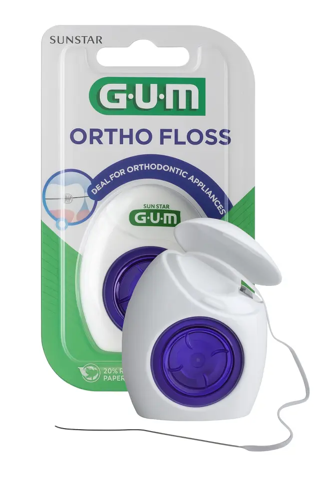 GUM Ortho Floss zubní nit pro čištění rovnátek, 50 ks