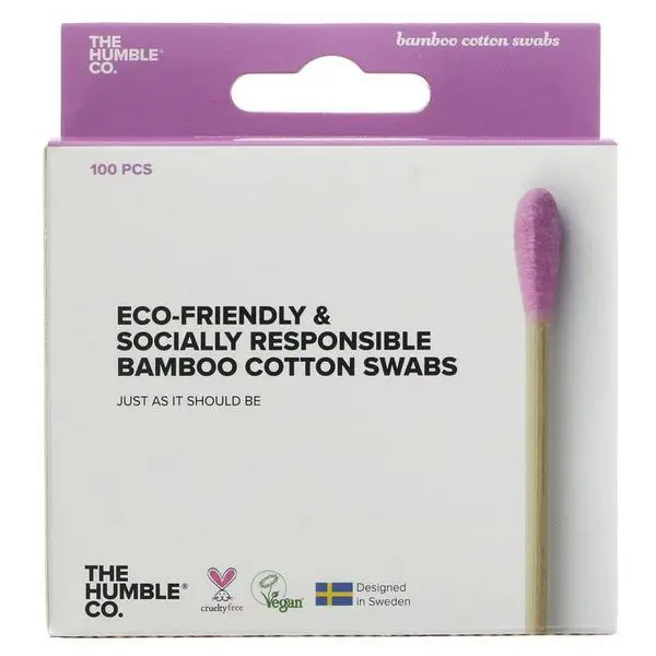 Humble vatové jednorázové bambusové tyčinky 7cm (růžové), 100 ks