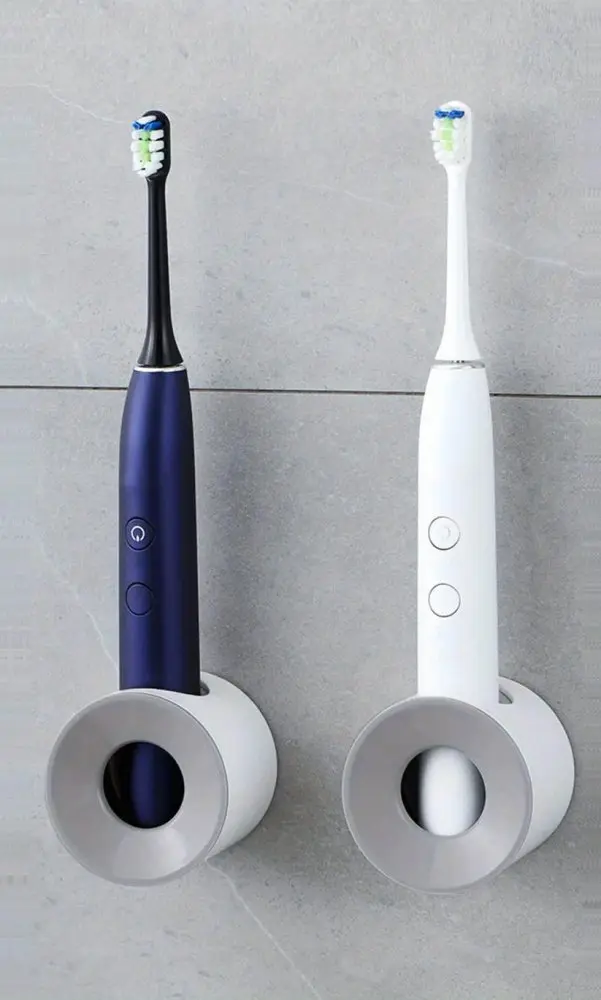 Nástěnný držák na elektrický kartáček, 1 ks (bílá+šedá)