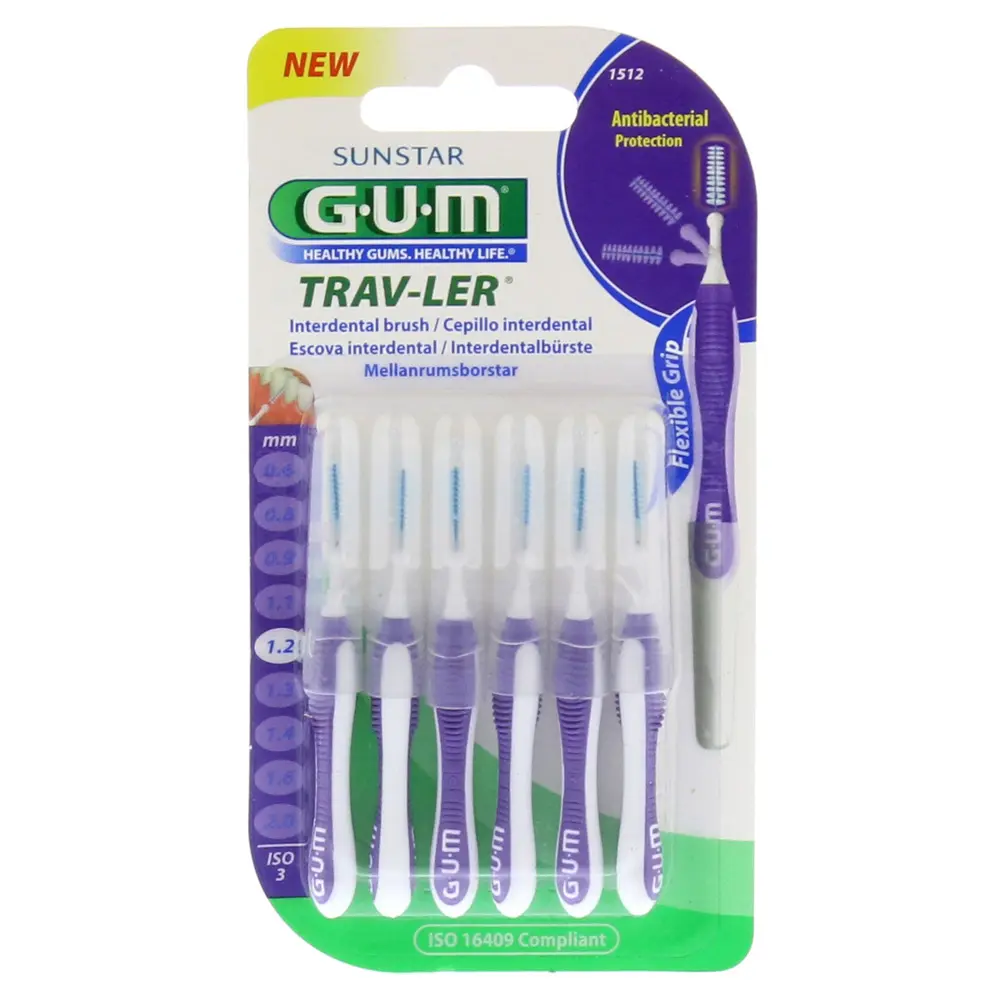 GUM Trav-ler mezizubní kartáčky 1,2 mm (fialové), 6ks