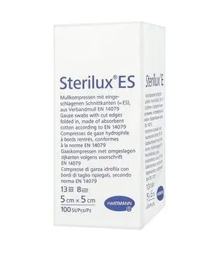 Hartmann Sterilux ES gázové kompresy 5x5 cm (nesterilní), 100ks