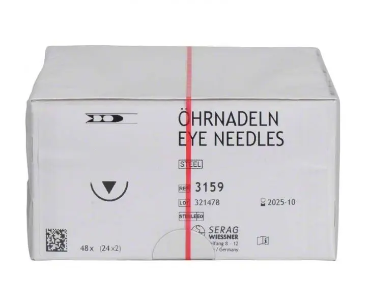 Chirurgické jehly HS-26 sterilní, 48 ks — nerezová ocel 300