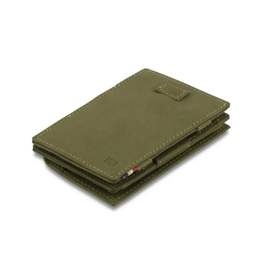 Kožená vysouvací peněženka s kapsou na mince Cavare Vintage Garzini Olive Green