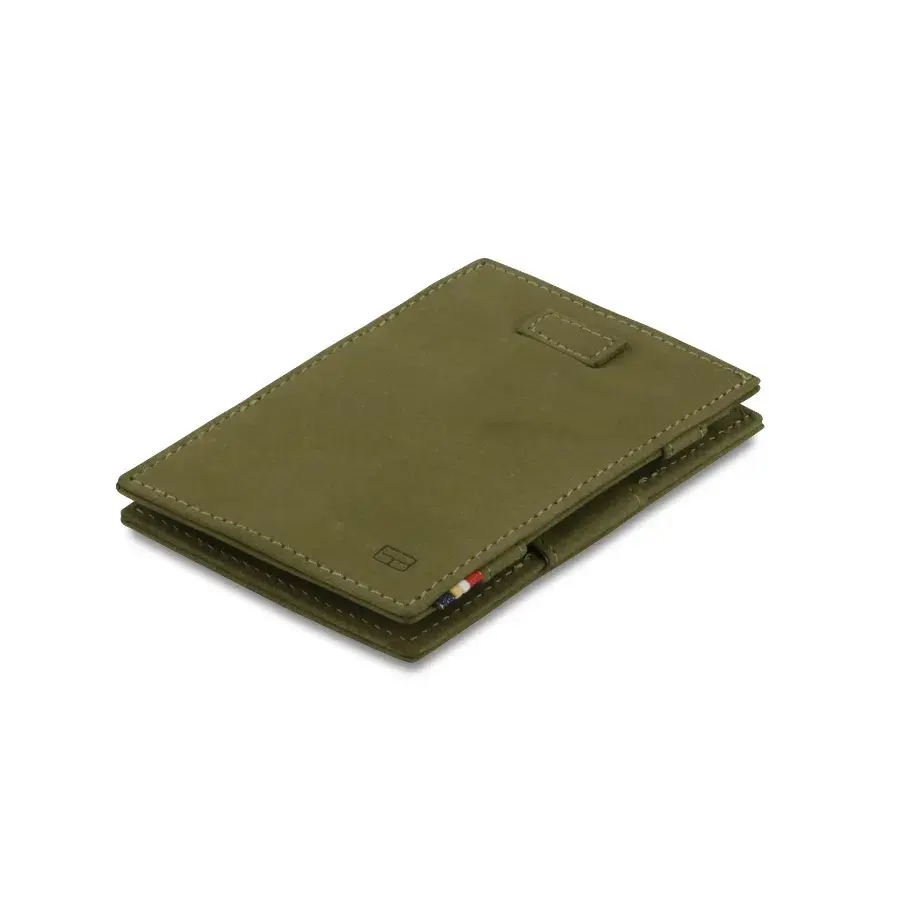 Kožená vysouvací peněženka na karty Cavare Vintage Garzini Olive Green