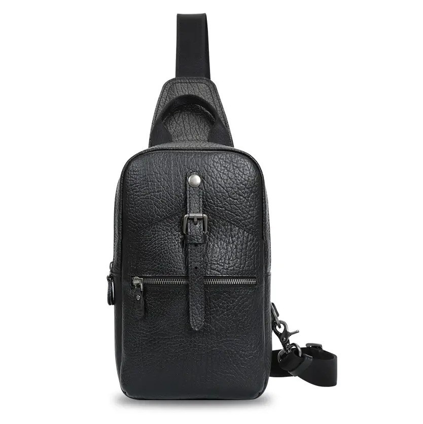 VALMIO Černá kožená crossbody taška  Varden