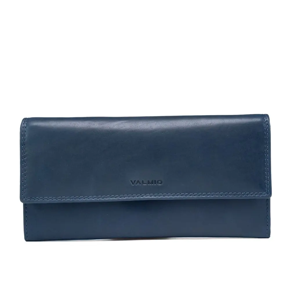 VALMIO Dámská kožená peněženka Pouch tmavě modrá Modrá