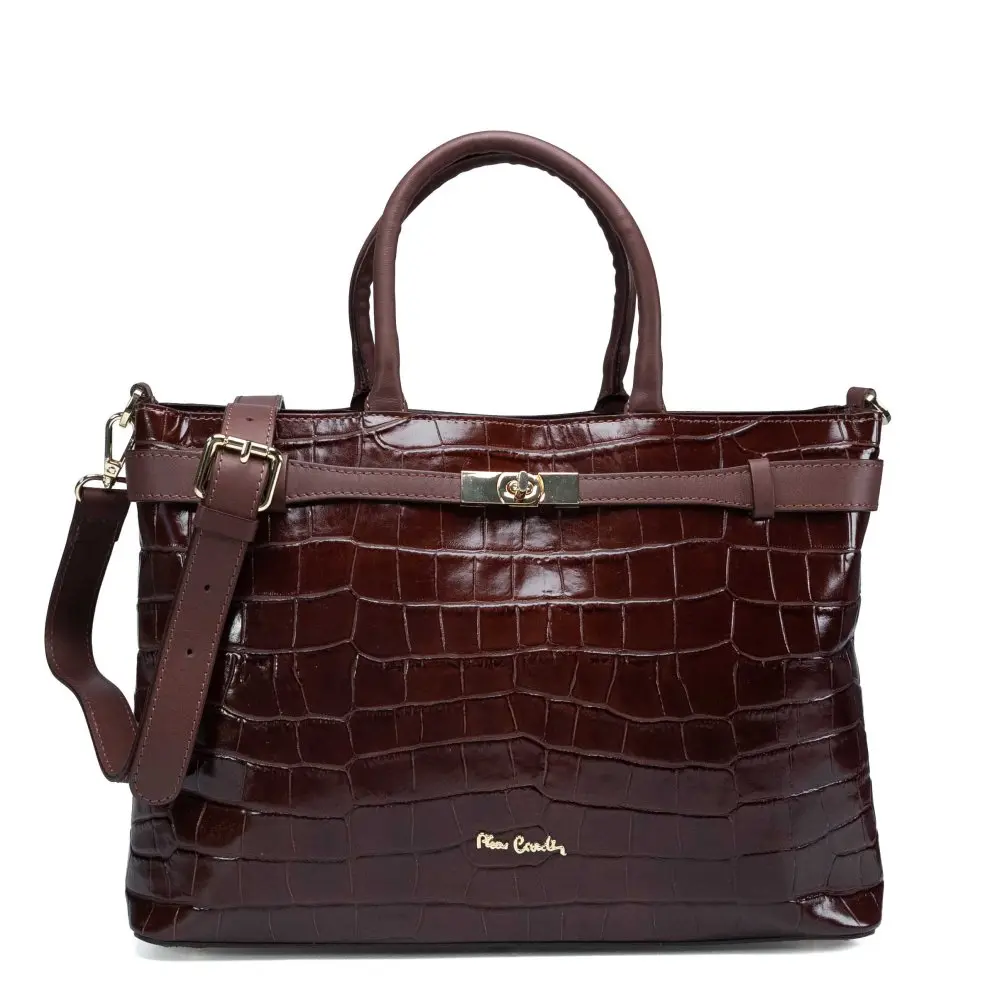 Pierre Cardin Dámská kožená kabelka  55114 COCCO Bruciato  Hnědá 55114-BRUCIATO